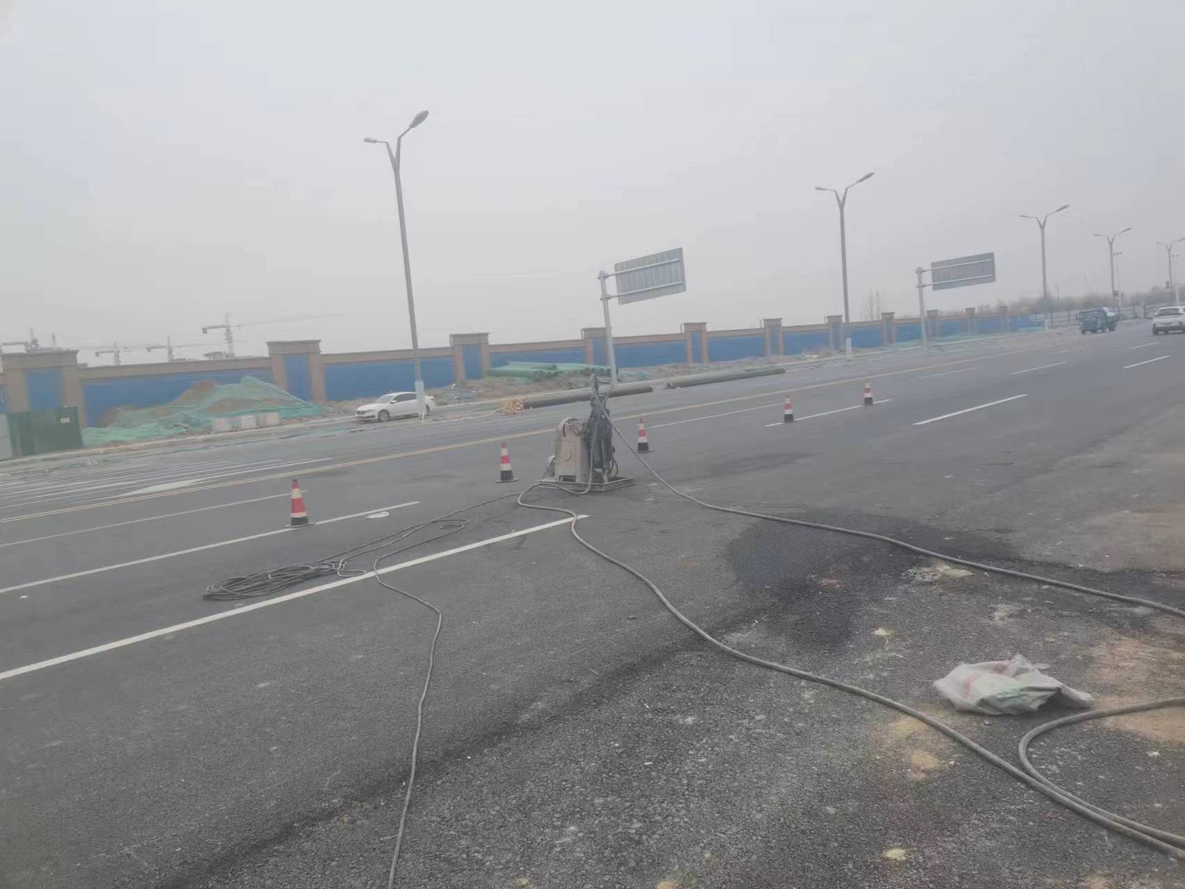 前海街道马路注浆